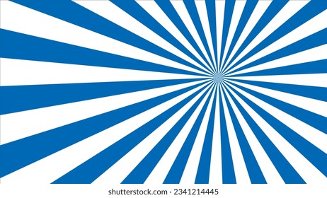 Blue sunburst background with rays