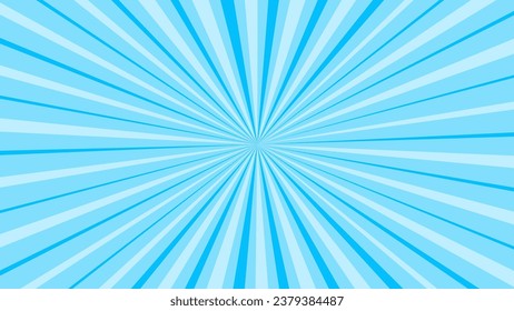 Blue sunburst background with rays