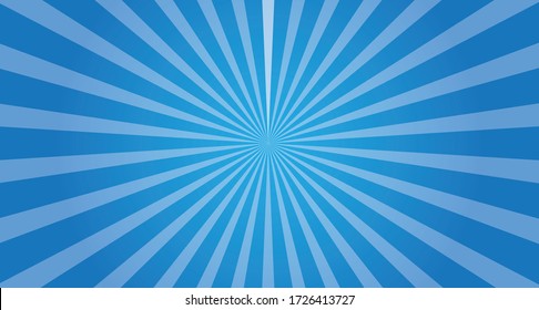 Blue Sunburst Background Vector Graphics