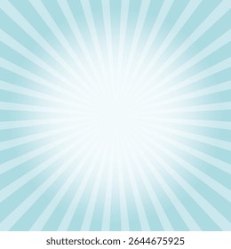 Fondo azul de la explosión del sol. Ilustración vectorial
