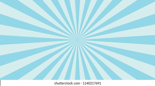 Blue Sunburst Pattern Abstract Background. Ray. Radial. Vector Illustration