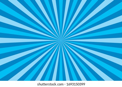 Blue Sunburst Pattern Abstract Background. Ray. Radial. Winter & Christmas Banner. Vector Illustration