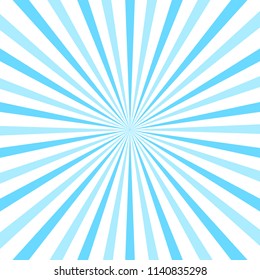 Blue Sunburst Pattern Background. Rays. Radial. Abstract. Retro. Vintage. Vector Illustration