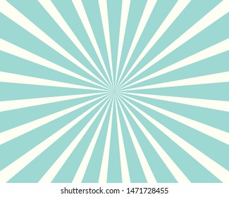 Blue Sunburst Pattern Background. Rays. Radial. Abstract. Retro. Vintage. Vector Illustration