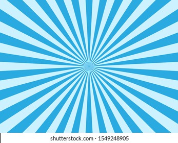 Blue Sunburst Pattern Background. Rays. Radial. Abstract. Retro. Vintage. Vector Illustration