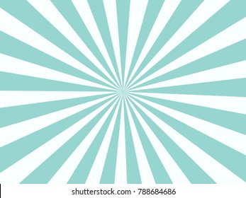 Blue Sunburst Pattern Background. Rays. Radial. Abstract. Retro. Vintage. Vector Illustration