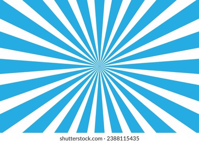 Blue Sunburst Pattern Background, Vector Illustration