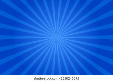 Forma de padrão de explosão solar azul. Fundo de explosão solar. Raios radiais Banner social de verão. Ilustração vetorial EPS10.