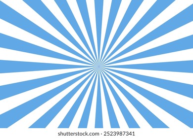 blue sunburst ray pattern background. blue sunburst gradient wide vector background