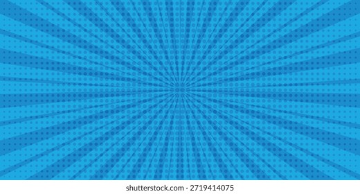 Fundo azul da torção de explosão solar. Ilustração de vetor