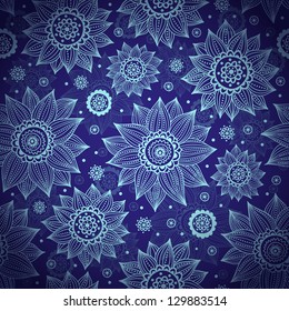 Blue sunflower pattern