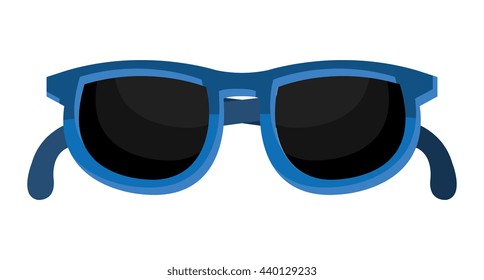 blue sunglasses with black lens over isolated background,vector illustration