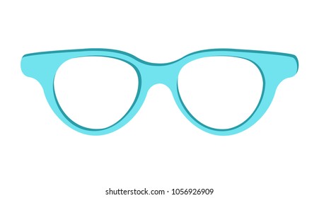 Blue sunglasses icon vector illustration isolated on white background. Eye protective object from sunlight, stylish accessory logotype design
