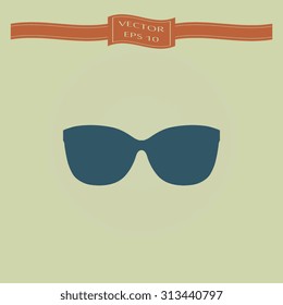 Blue Sunglasses icon, vector illustration 
