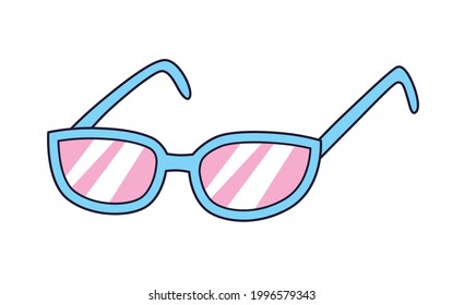 Blue sunglasses isolated cartoon vector