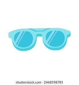 Blue sunglasses for kids. Retro sun glasses. Vector illustration
