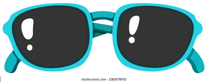 A Blue Sunglasses on White Background illustration