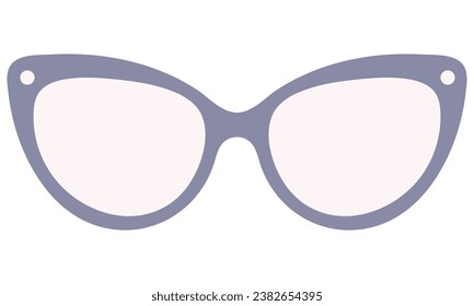 Blue sunglasses on white background.