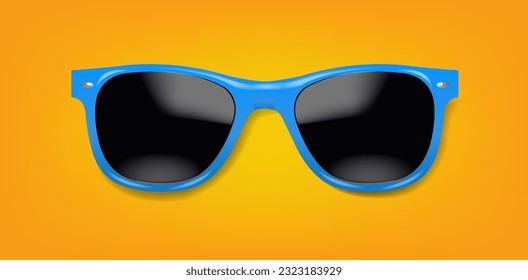 Gafas De Sol Azules Y Fondo Naranja 