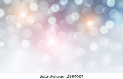 Blue sunny background, vector abstract bokeh blurry background