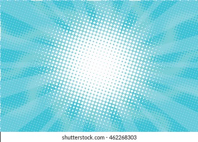 Blue Sunny haze pop art retro vector background illustration