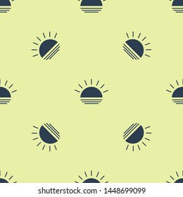 Blue Sunset icon isolated seamless pattern on white background.  Vector Illustration