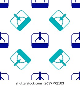 Blue Sunset icon isolated seamless pattern on white background.  Vector