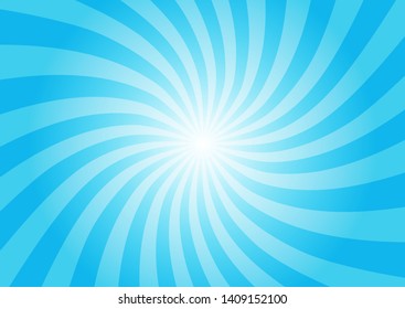 Blue sunshine colorful vector background. Abstract sunburst design wallpaper for template business social media advertising.
