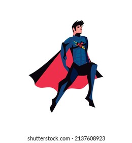 diseño superhéroe azul con capa