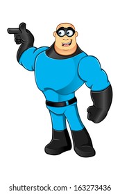 Blue Superhero - Pointing