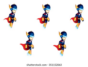 Blue Superhero Sequence - Set of 5 Movement 