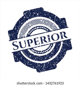 Blue Superior distress grunge style stamp