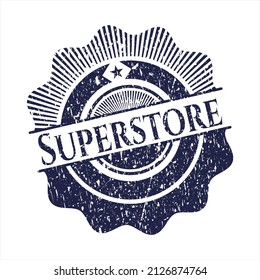 Blue Superstore rubber grunge seal. 