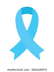 blue support ribbon on white background