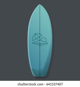 Blue Surfboard Vector Illustration
