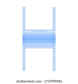 Blue surgical face mask in flat style. Protect medical face mask isolated on white background. Health care protection accessory. Vector illustration
