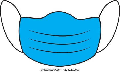 Blue surgical mask vector illustration