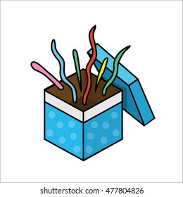 Blue Surprise Box Vector Icon