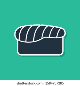 Blue Sushi icon isolated on green background. Traditional Japanese food.  Vector Illustration