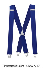 Blue suspenders on white background. vector illustration