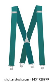 Blue suspenders on white background. vector illustration