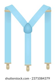 Blue  suspenders on white background. vector illustration