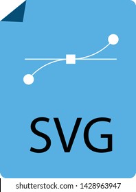 blue SVG File Document icon on white background. flat style. blue SVG File icon for your web site design, logo, app, UI. download SVG symbol. SVG file sign. 
