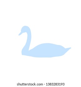 blue swan on white background