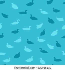 blue swans. vector seamless texture