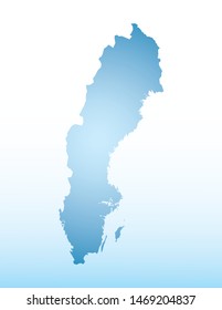 Blue Sweden map ice with dark and light effect vector on light background illustration