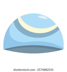 Blue swim cap protecting hair while swimming laps to train for competition