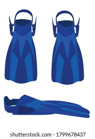 Blue swimming fins. vector illustration