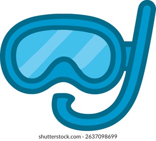 Blue swimming goggles for water sports