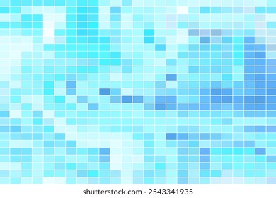 Blue Swimming Pool Mosaic Tile Texture Pattern Background. Vector Illustration. Abstract Business Wallpaper